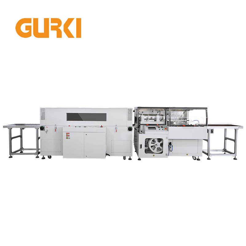 GURKI High-Speed Vertical L-Bar Sealer Automatic Shrink Wrapping Machine POF Film Sealing for Food up 60pcs/min Electric Driven
