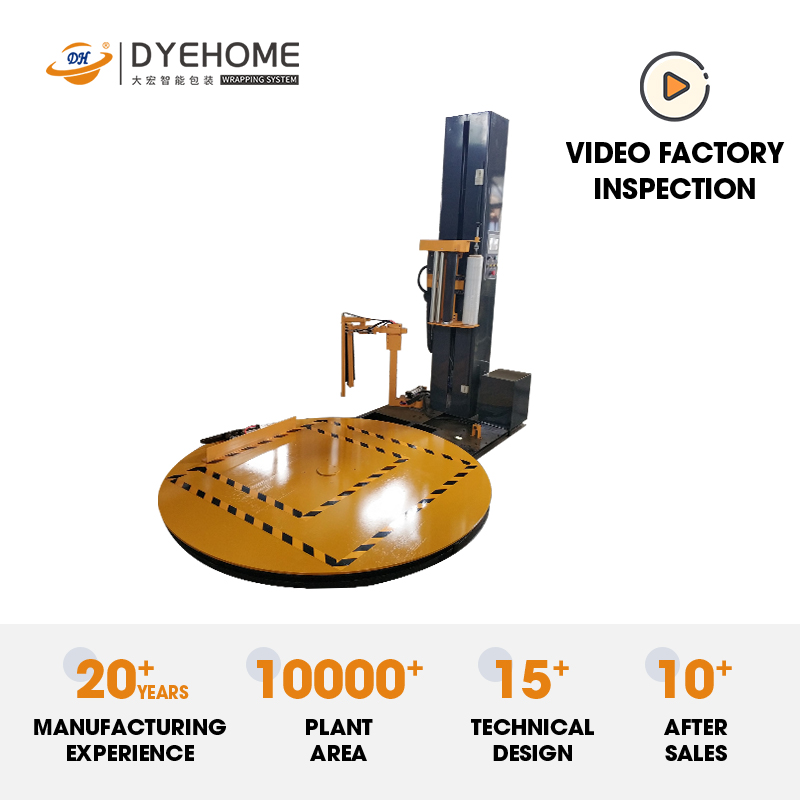 Electrically Intelligent Vertical Automatic Turntable Pre-Stretch Wrapping Machine Pallet Wrapper Machine