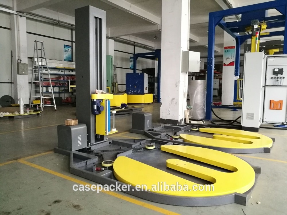 Semi Automatic Pallets Shrink Wrap Machine Pallet Stretch Wrapping For Luggage Pallet Wrapping Machine Option Scale 800kg Max