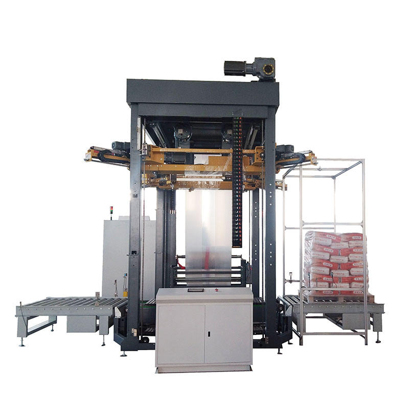 Automatic heavy industrialcold stretching hooded pallet packaging machine, stretching hood machine, film rolling stretching hood