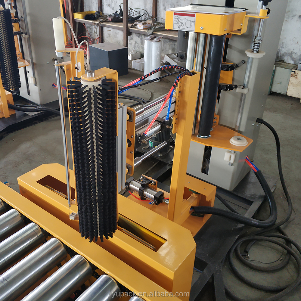 Fully Automatic Online Skid Wrapping Pallet Stretch Wrapper Packaging System For Food Case Foil &amp; Paper Materials