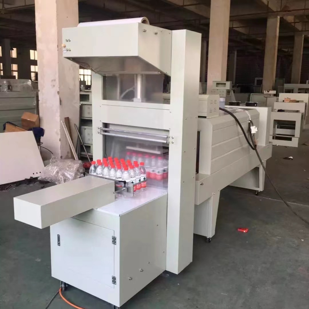Semi-Auto Water Bottle Sleeve Wrapper Heat Shrinkable and Plastic Wrap PE Film Heat Tunnel Shrink Packaging Machine