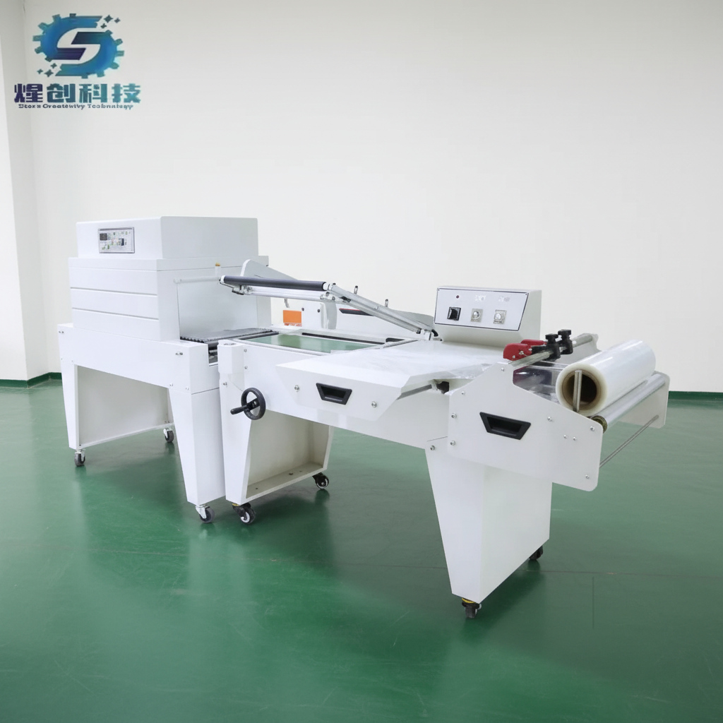 Semi Automatic L Type Bar Sealer Heat POF Shrink Film Packing Wrapping Machine For Trash Bag, Bottles, Case Box