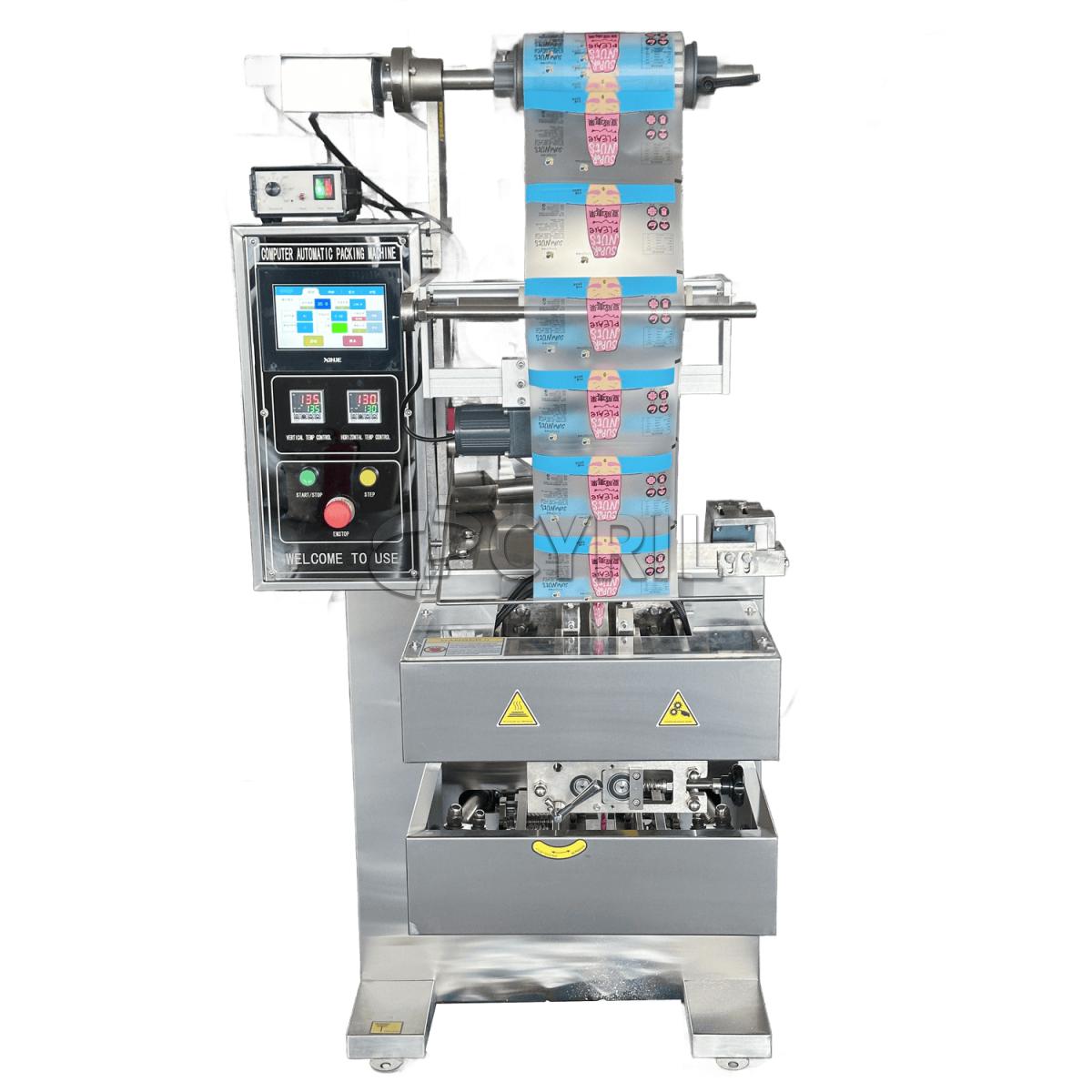 Electric Vertical Oblique Push Screw Film Shrink Wrapping Machine for Food Beverage Packaging High Efficiency for Coffee Tea