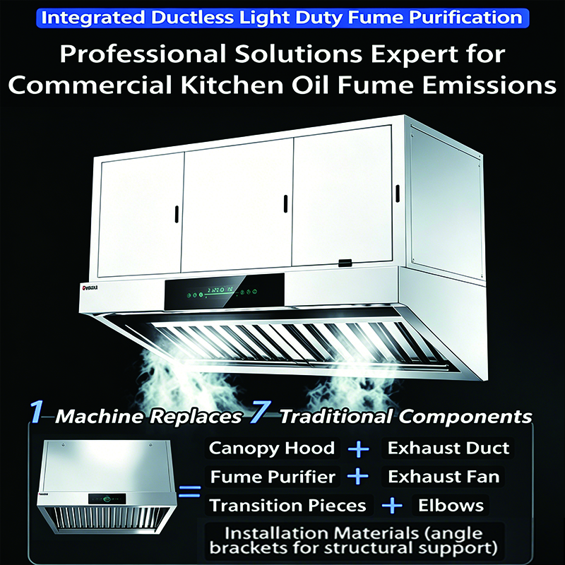 Overseas Agent Wanted Commercial Internal Circulation Ductless Smoke Hood ISO CE Verified OEM ODM Customizable Kitchen Equipment