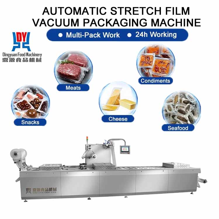Automatic Stretch Hood Film Vacuum Sealer Machine with Filling Function for Food Packaging Multifunctional Energy Saving