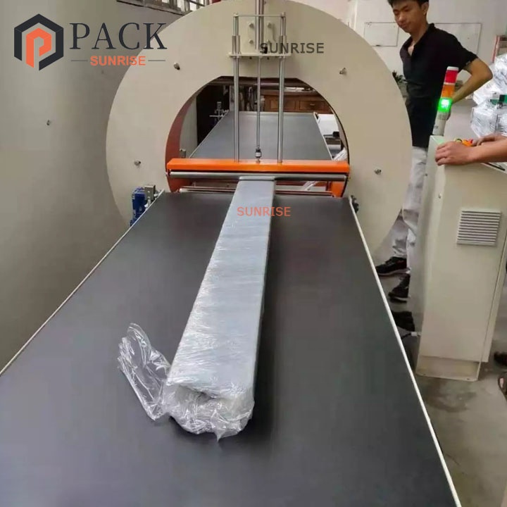 Orbital Wrapping Machine for Plastic Extruded Profiles, Cupboard, Wood, Panel &amp; Frames Horizontal Stretch Packing Machine