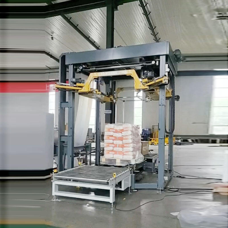 Automatic heavy industrialcold stretching hooded pallet packaging machine, stretching hood machine, film rolling stretching hood