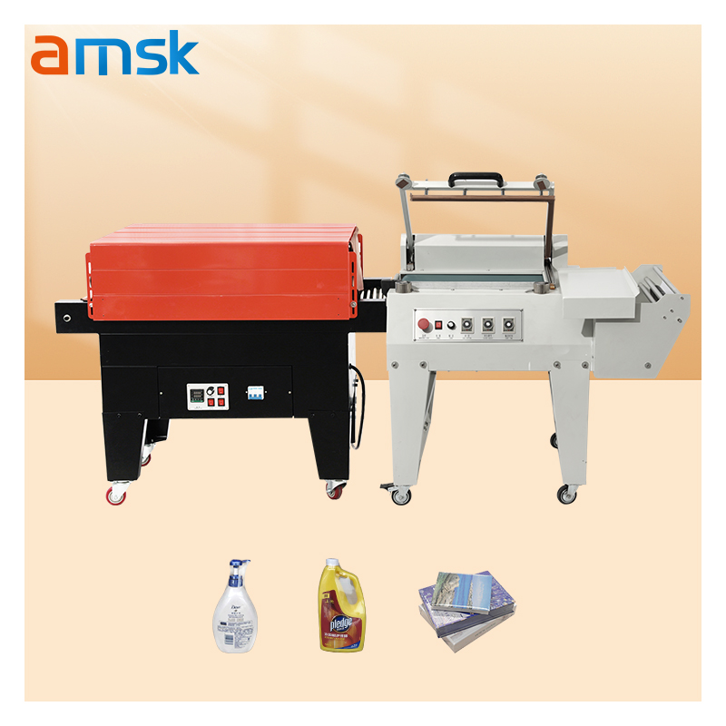 BS-G4525+4030 Semi-auto Water Pet Bottle PE Film Heat Tunnel Shrink Wrapping Machine With Semi-automatic Membrane Film Sealer