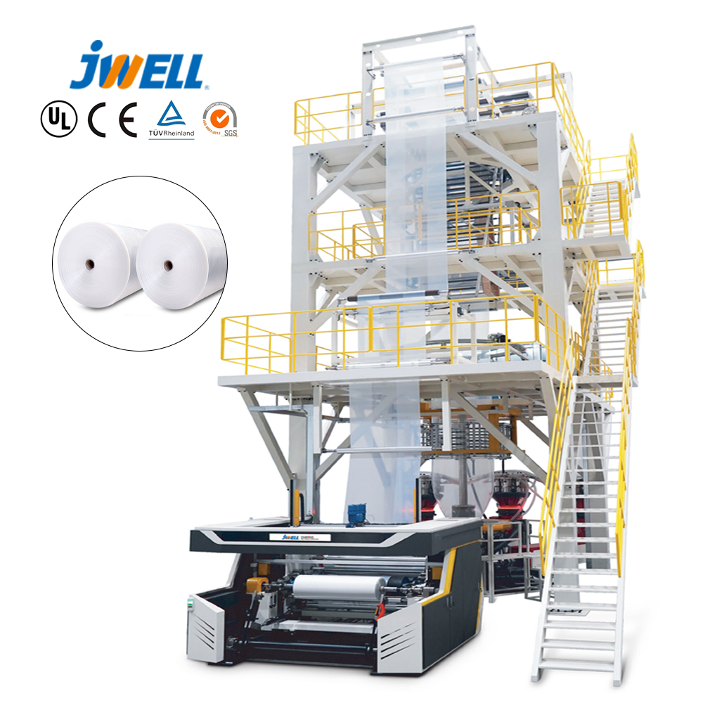 Jwell - 3/5 Layer Stretch Hood Plastic Film Blowing Extruder / Extrusion Machine Production Line