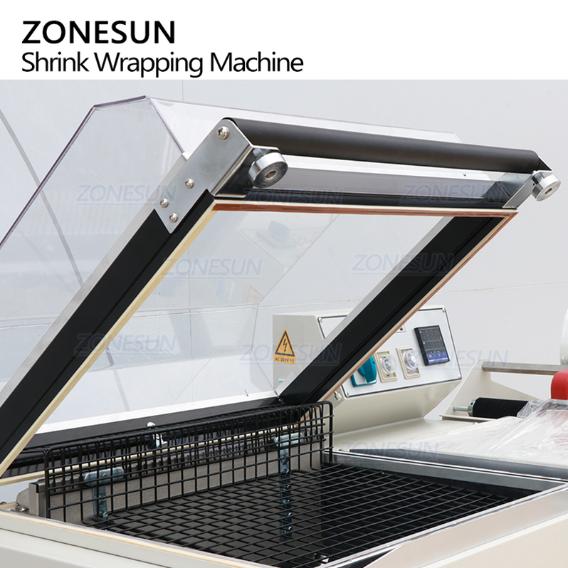 ZONESUN ZS-SX5540 Semi-automatic Cosmetic Perfume Paper Boxes Film Cutting Shrink Sealing Wrapping Machine With Dispenser Sealer