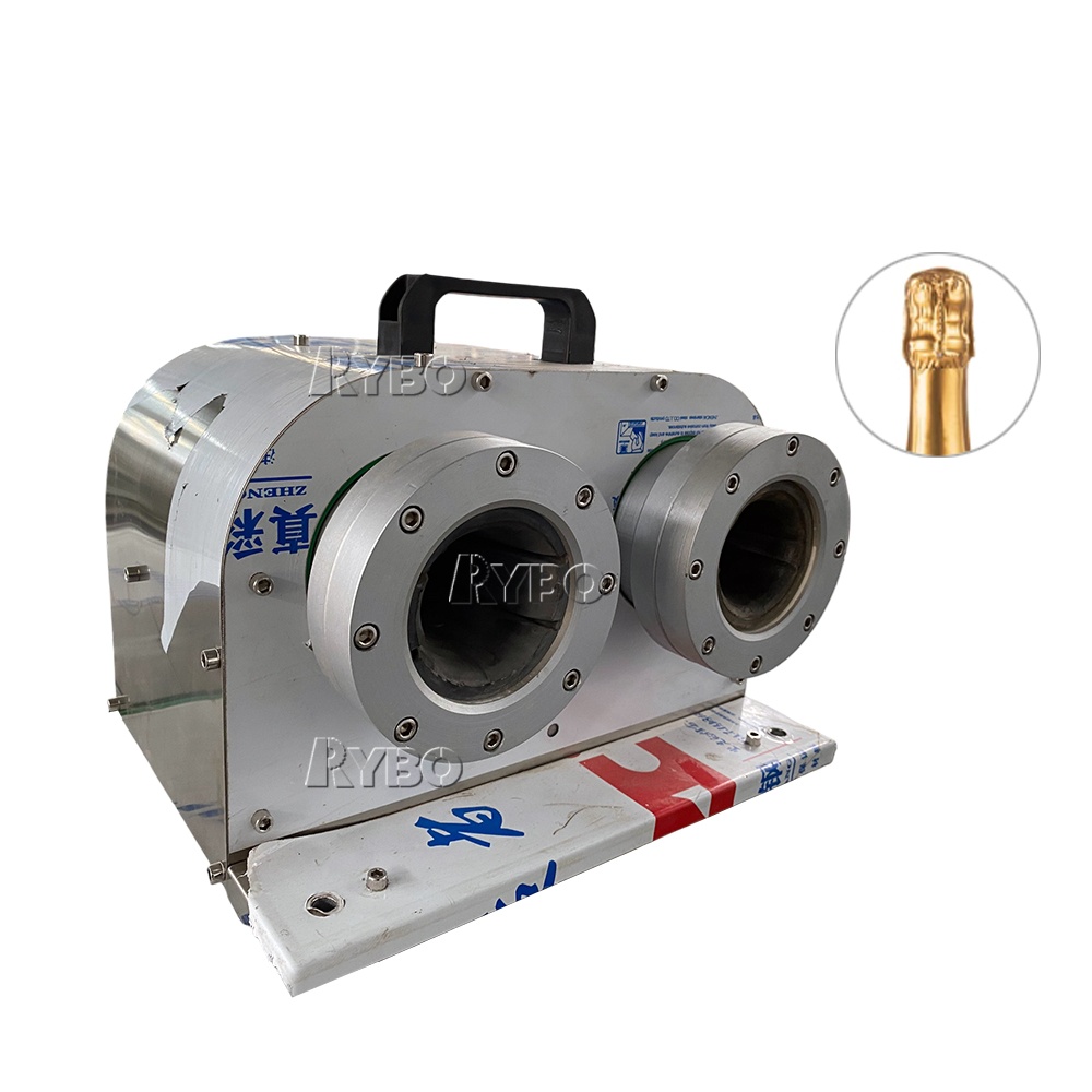 Semi Automatic Champagne Sparkling Wine Bottle Capsule Aluminum Foil Cap Sealer Air Shrinking Sealing Machine