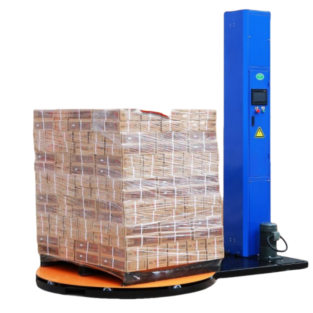 Automatic Pallet Stretch Wrapping Machine For Factory Warehouse With Self-Weighing Scale