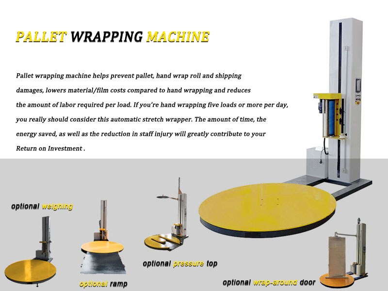 Pallet wrapping machine