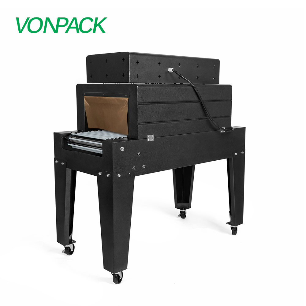 Chain 4020 Double Heating Wrap Machine Vertical Heat Tunnel Shrinking Machine Industrial Packing Machine for Food Carton Box