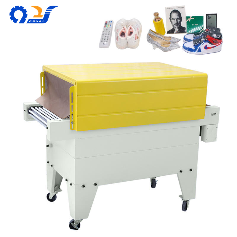 BS-G4525 Chain Automatic Factory Heat Shrink Tunnel Shrink Film Wrapper Machine for Electronic Products Drink Books