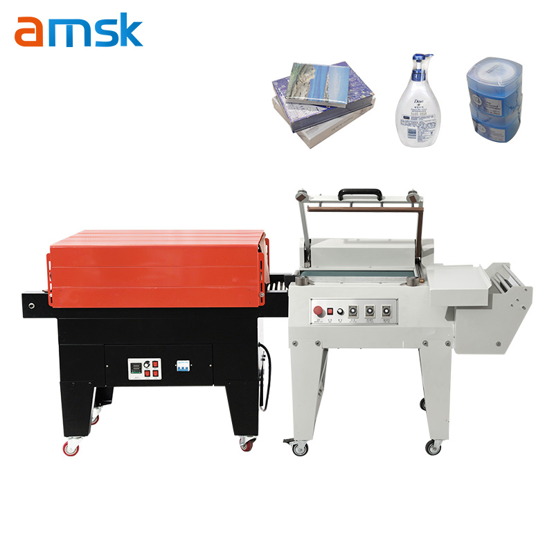 BS-G4525+4030 Semi-auto Water Pet Bottle PE Film Heat Tunnel Shrink Wrapping Machine With Semi-automatic Membrane Film Sealer