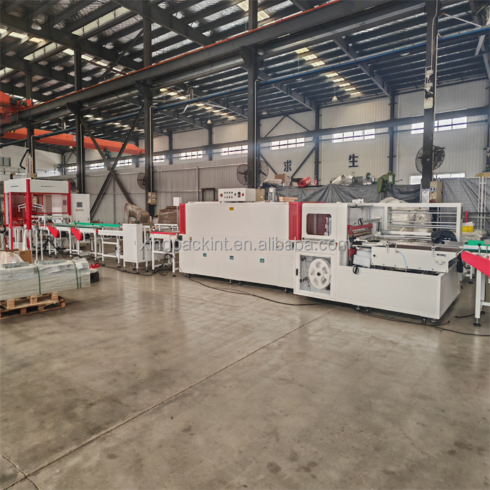 Film L-Shape Cutting Sealing and Heat Shrinking Automatic Electric Packing Machine for Cans Cases Customized POF Film Wrapping