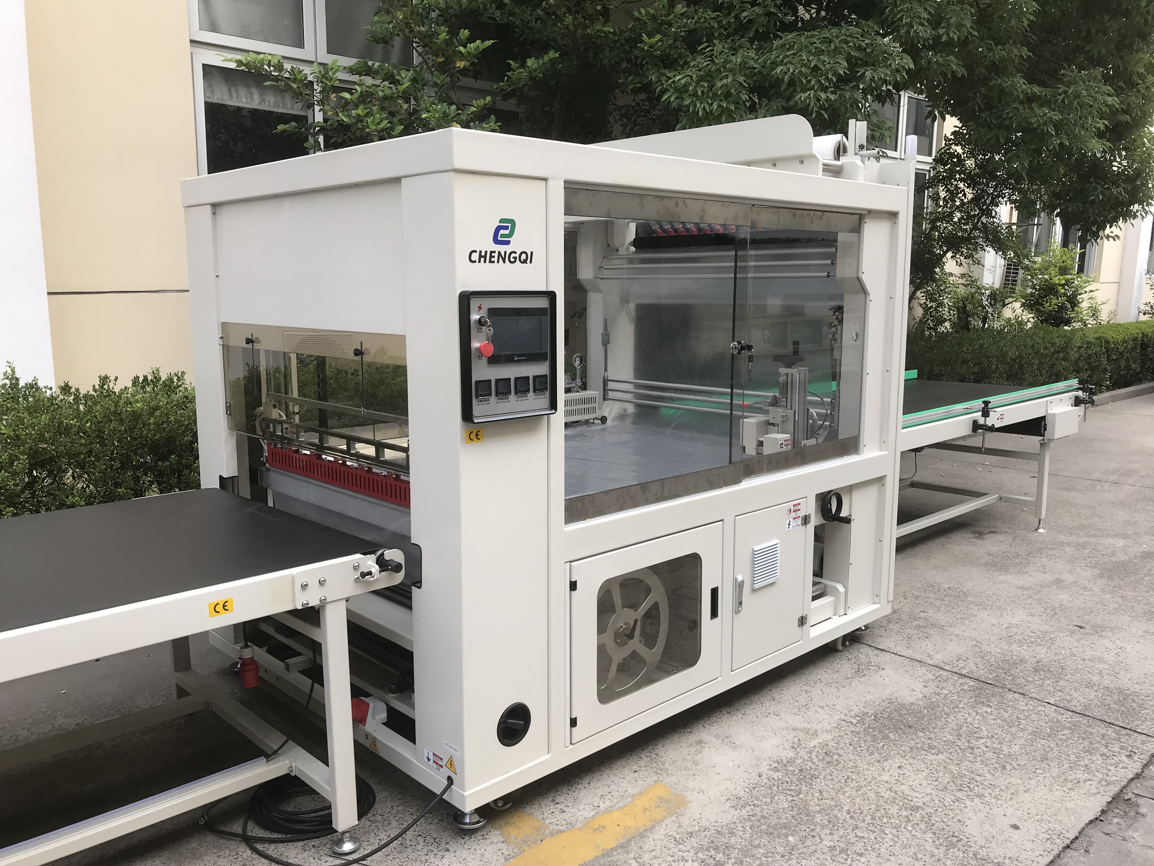 Fully Auto Horizontal Door Frame Window Aluminum Profile Timber Pipe Panel Shrink Packaging Machine