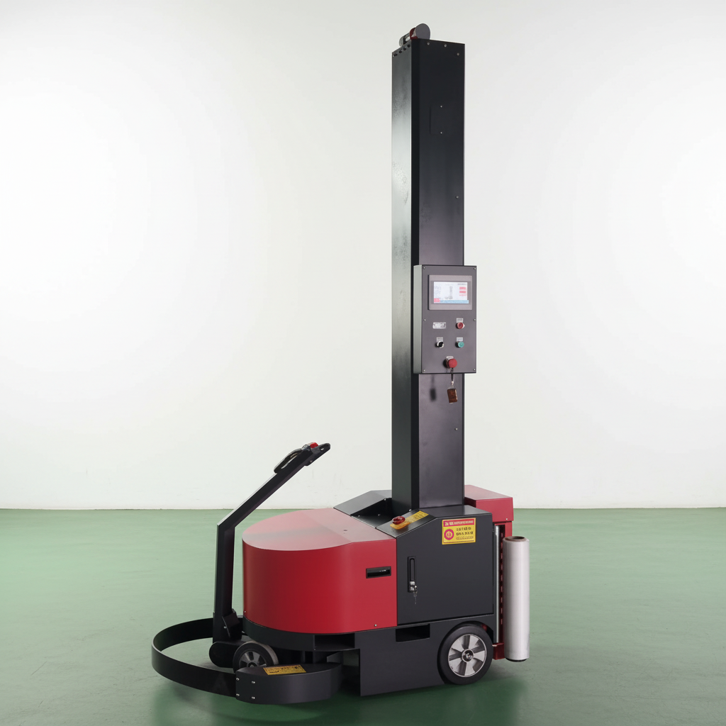 Robot pallet wrapping machine