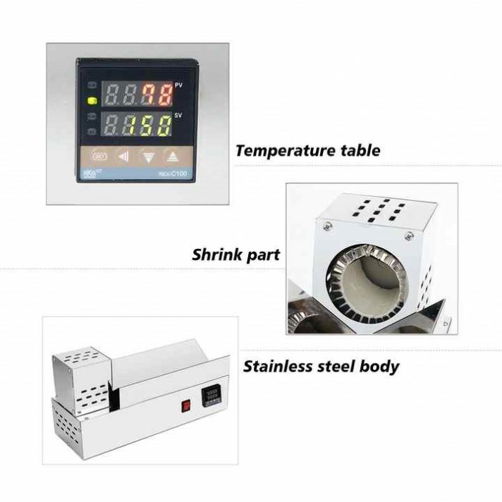 220V 110V Electric Heat Shrinker Machine Automatic Horizontal PVC Film Wrapping for Wine Bottles Cans Barrels Paper. Seal Bottle