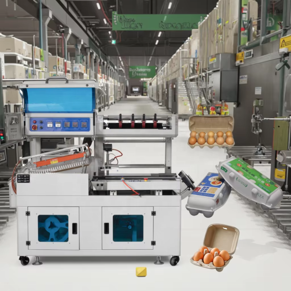 High Quality Automatic Egg Tray L Bar Sealer Shrink Film Wrap Packing Machine with Continuous Automatic Feeding