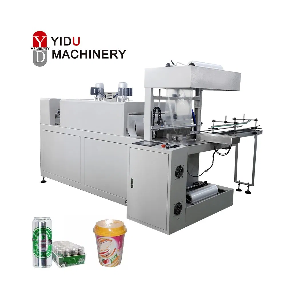 Automatic Water Juice Glass Plastic Bottle Cardboard Tray Shrink Sleeve Wrap PE Film Wrapping Packing Wrapper Packing Machine