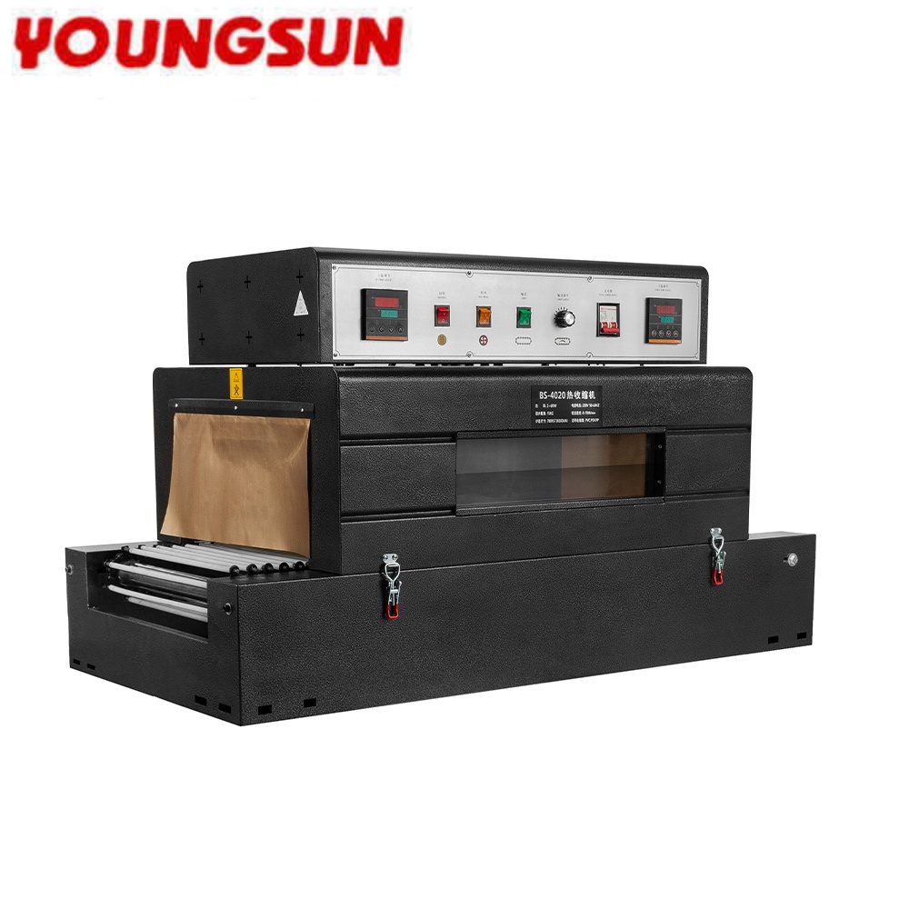 YOUNGSUN Chain4020 Roller Horizontal Heat Shrink Machine Tunnel Transfer Double Heating Wrapping Logistics Carton Books Box