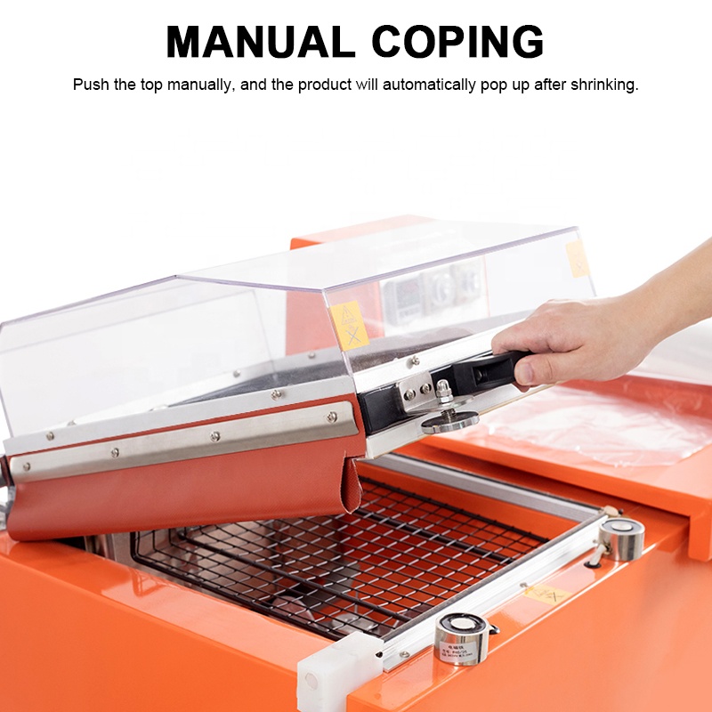 Wallepac Automatic Table Top Horizontal Pet Bottle Water Bottle 2 in 1 Sealing and Cutting Heat Shrink Tunnel Wrapping Machine