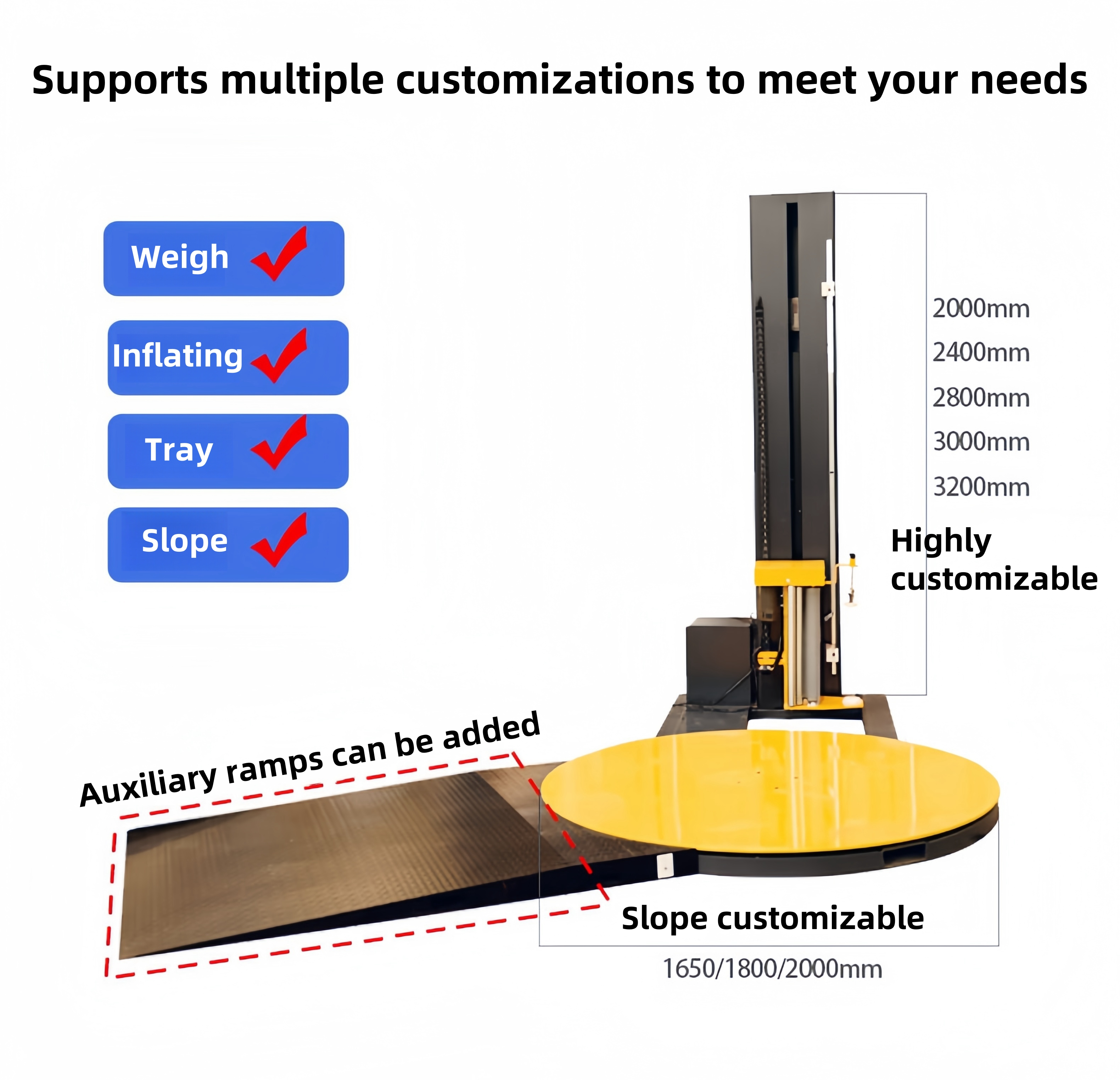 Automatic Pallet Stretch Wrapping Machine For Factory Warehouse With Self-Weighing Scale