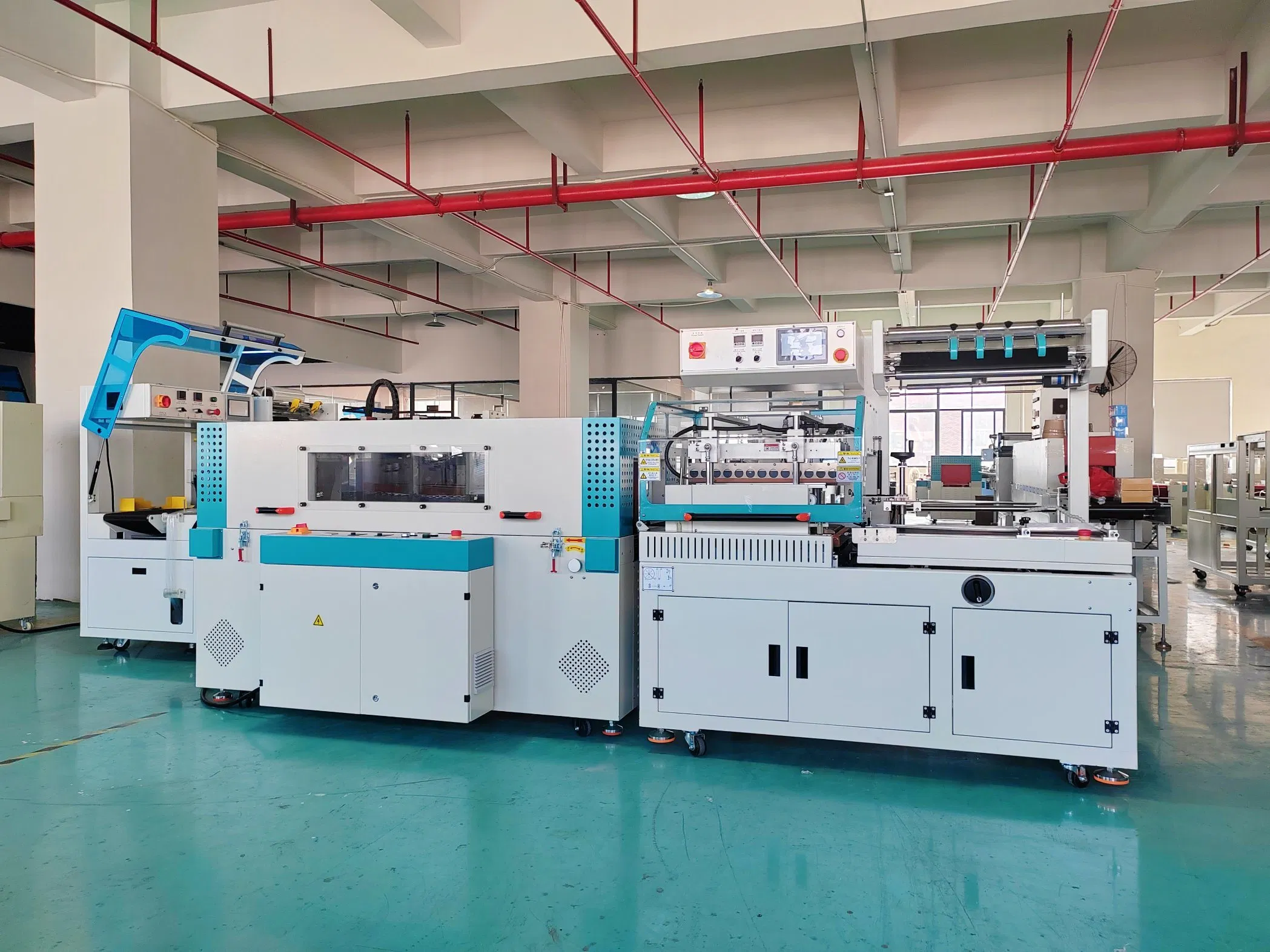 Automatic Heat Bottle Film Thermostatic Shrink Cutting Wrapping Sleeve Tunnel Packaging Machine