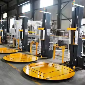 Electrically Intelligent Vertical Automatic Turntable Pre-Stretch Wrapping Machine Pallet Wrapper Machine