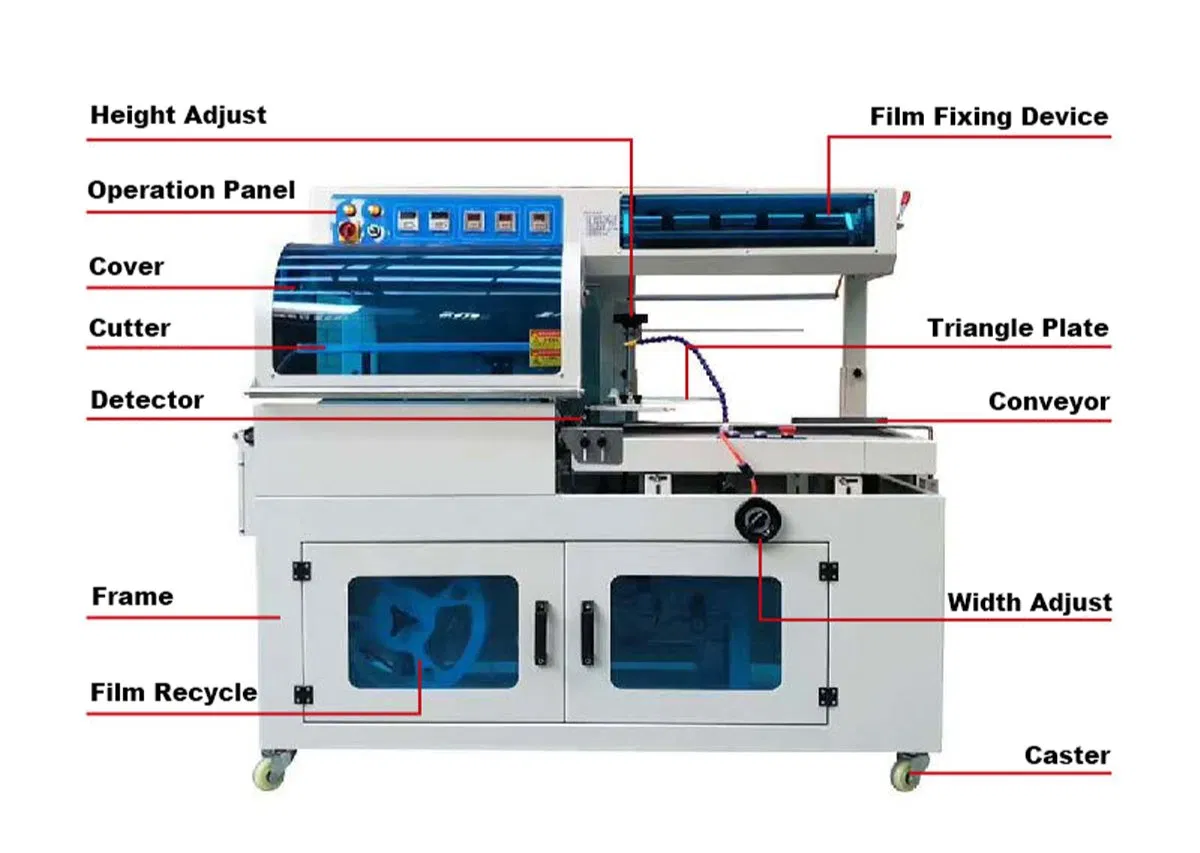 Auto PE Film Heat Oven Tunnel Water Bottles Cans Shrink Wrapping Sleeve Packaging Machine