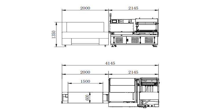 Side-sealing heat shrink packing machine top detail