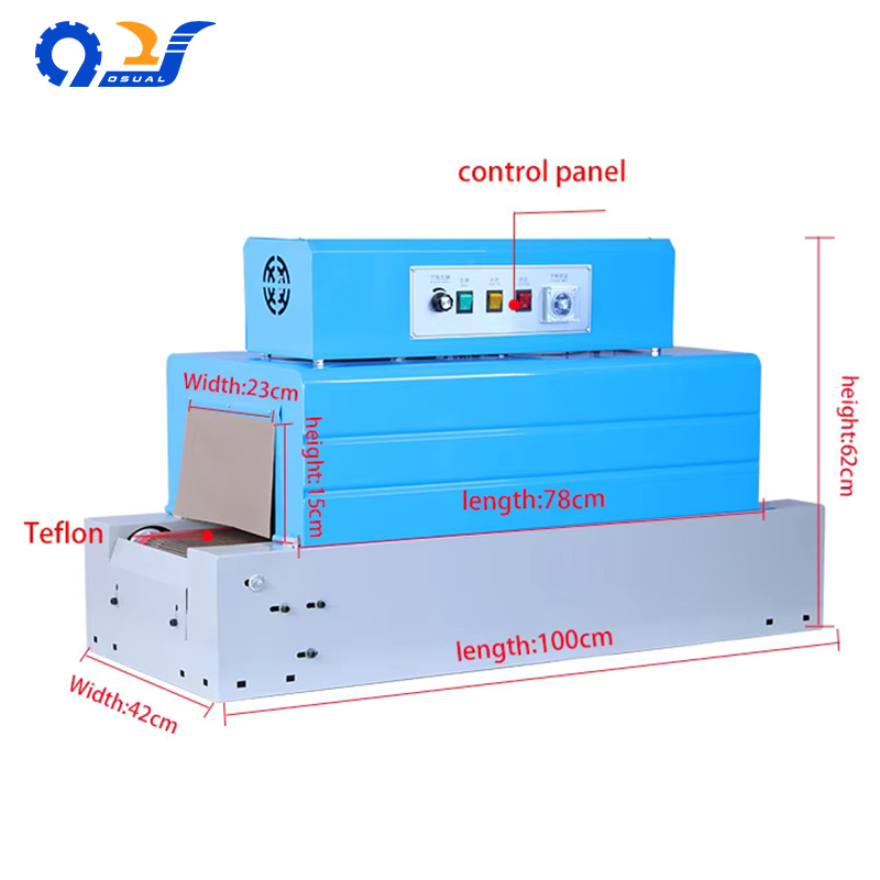 BS-260 Factory Far Infrared Film Shrinking Machine PVC POF Heat Tunnel Wrapping Machine