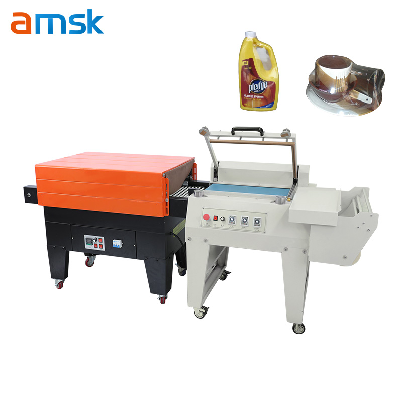 BS-G4525+4030 Semi-auto Water Pet Bottle PE Film Heat Tunnel Shrink Wrapping Machine With Semi-automatic Membrane Film Sealer