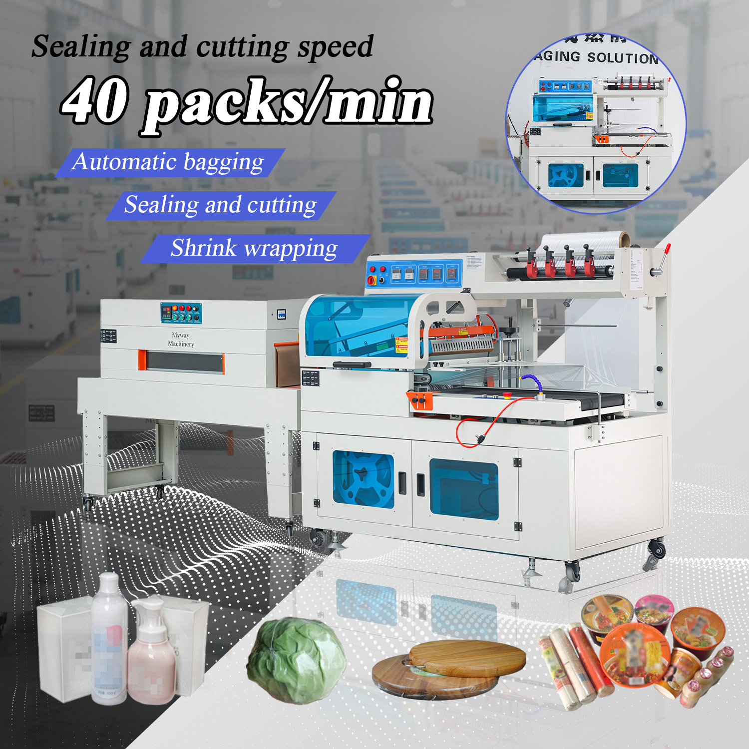 Automatic Plastic Film L Shrink Sealing Packing Wrapper Shrink Wrap Machine