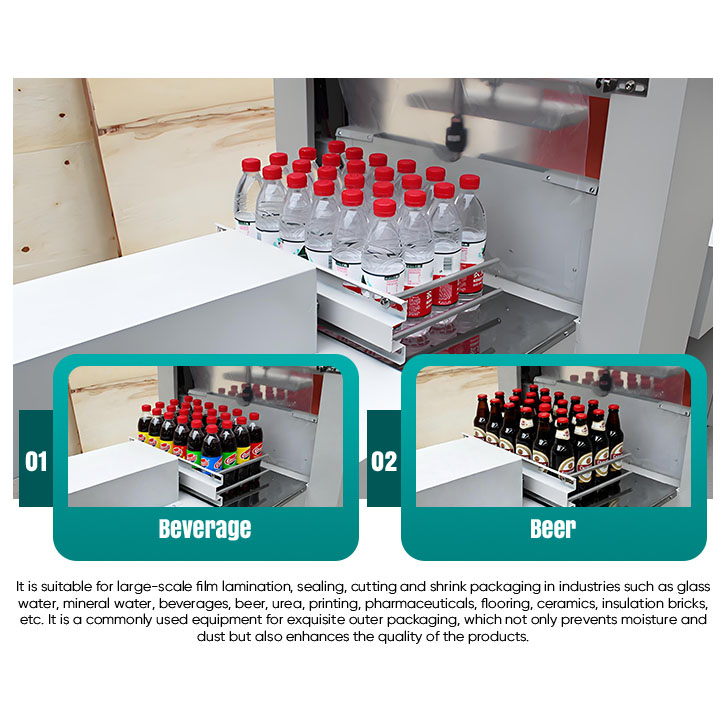 Semi Automatic Shrink Wrap and Sealing Machine for Bottle Water Mineral With PE Film Heat Sleeve for Food Beverage Glass