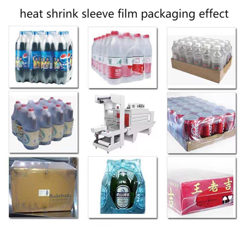 Semi-Auto Water Bottle Sleeve Wrapper Heat Shrinkable and Plastic Wrap PE Film Heat Tunnel Shrink Packaging Machine