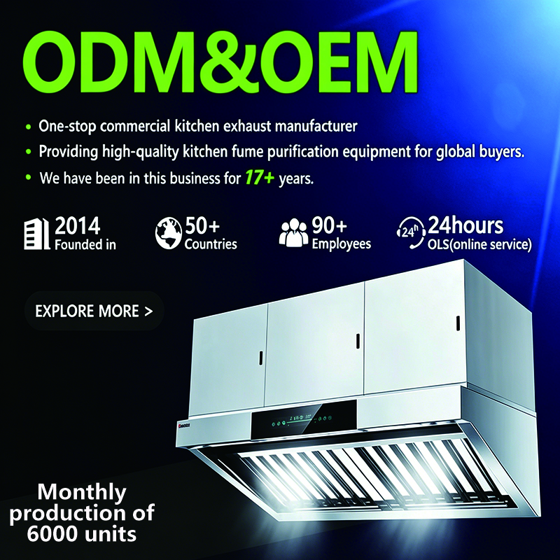 Overseas Agent Wanted Commercial Internal Circulation Ductless Smoke Hood ISO CE Verified OEM ODM Customizable Kitchen Equipment