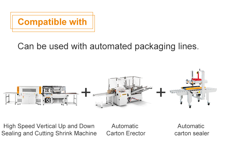 High-Speed Vertical L-Bar Sealer Automatic Shrink Wrapping Machine POF Film Sealing for Food up 60pcs/min Electric Driven