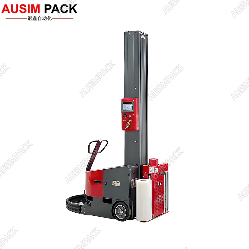 Robotic stretch wrapping machine