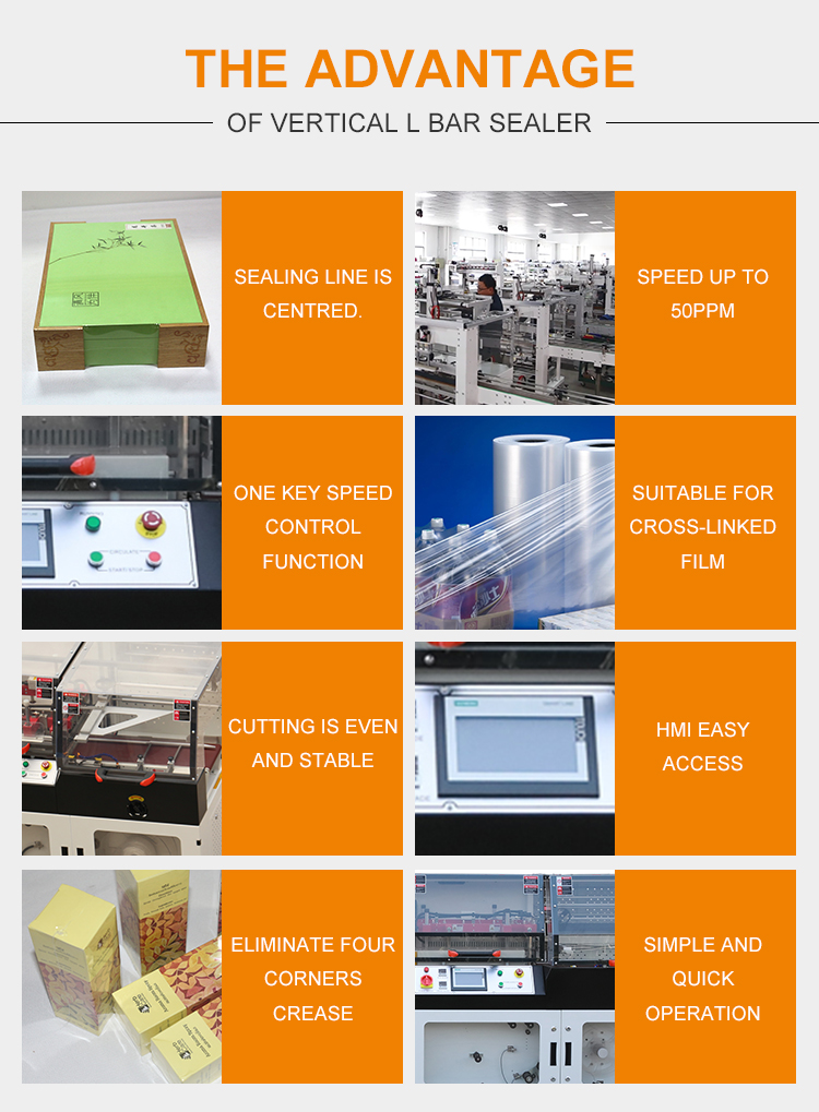 Automatic Vertical L bar Sealer and Shrink Wrapping Machine
