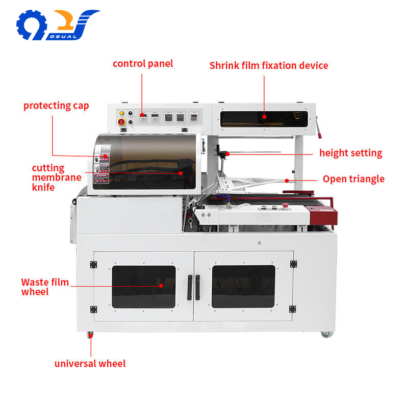 FL-750 + 7530 Commercial L Bar Sealer Side Sealing Heat Tunnel Shrink Wrapping Machine for Plastic Film Sealing Cutting