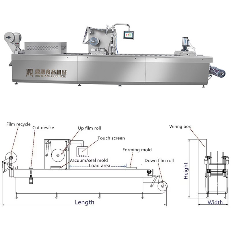 Automatic Stretch Hood Film Vacuum Sealer Machine with Filling Function for Food Packaging Multifunctional Energy Saving