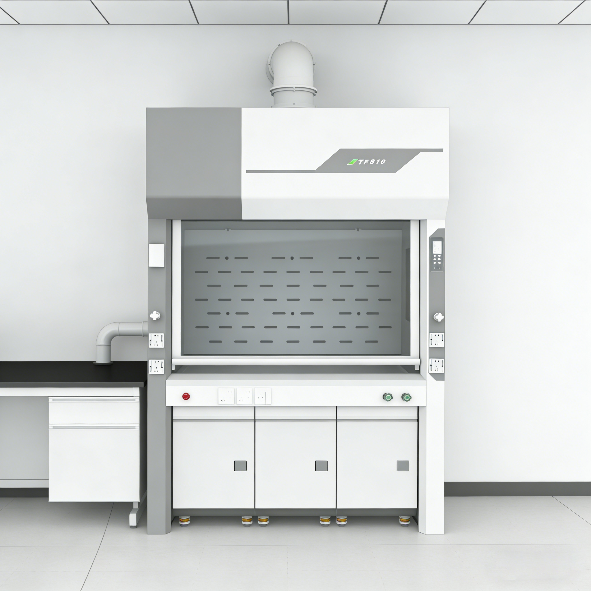 Laboratory Fume Hood Steel Full Ventilation Cabinet Chemical Safety Exhaust Equipment School University Bench Type