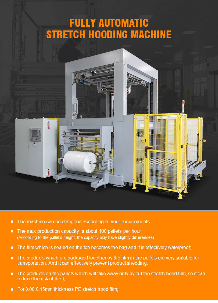Cold Stretch Hood Wrapping Machine for Pallet