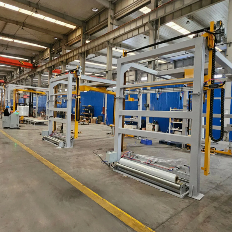 New Automatic Pallet Strapping Heat Shrink Wrapper Vertical Wrapping Machine for Manufacturing Plant Restaurant Use PLC Control