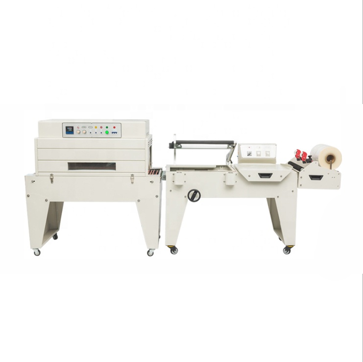 DFQA450 Electric Semi Automatic POF PVC Plastic Film L bar Sealing and Cutting Machine With Shrink Tunnel