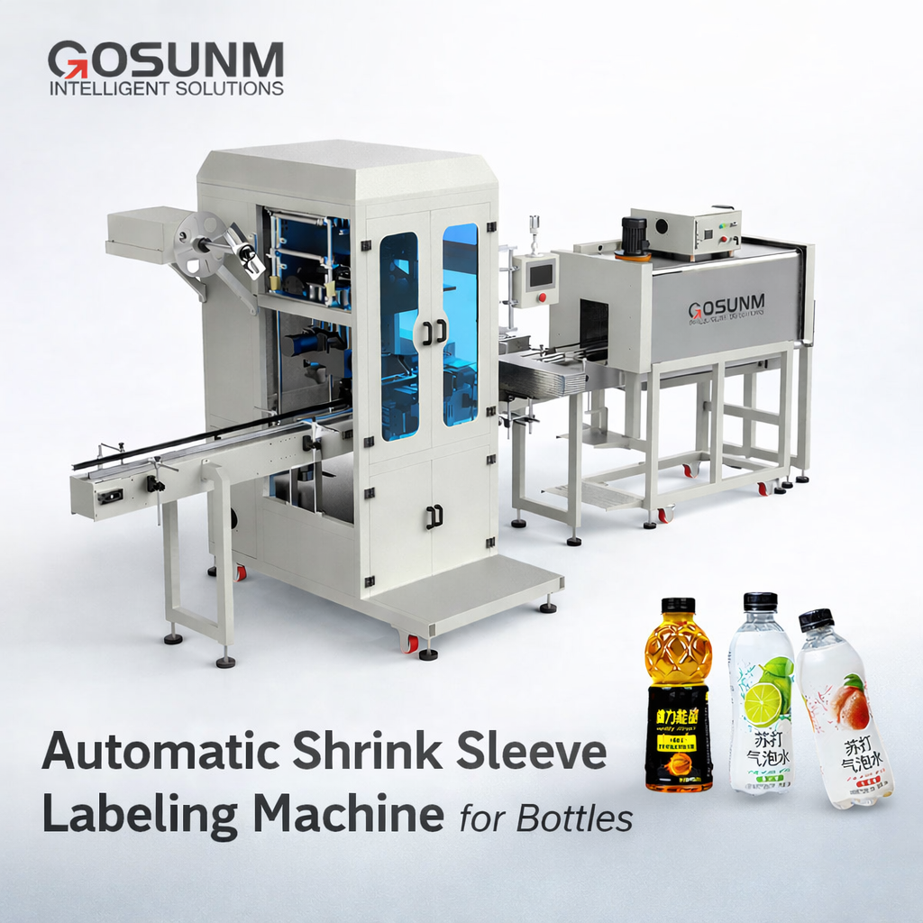 Automatic Shrink Sleeve Labeling Machine High Speed Bottle Packaging Line For Beverage &amp; Cosmetic
